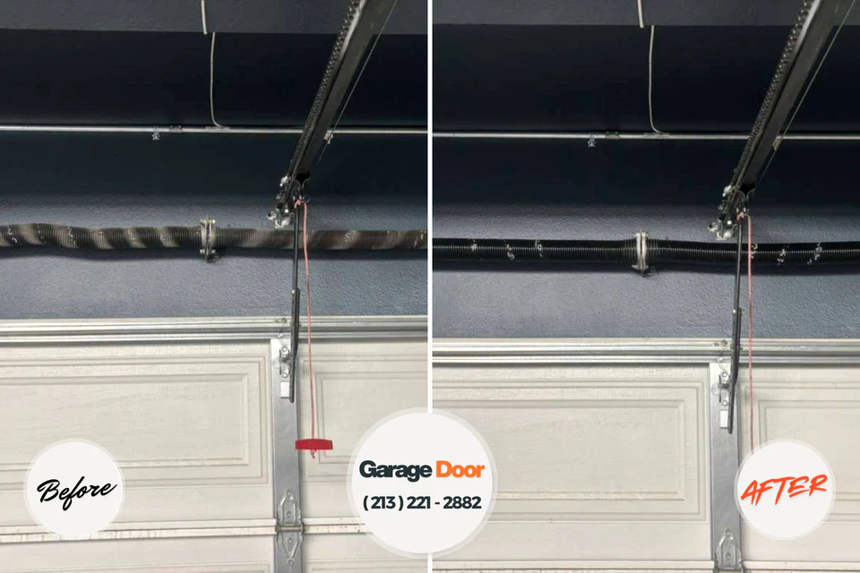 Before and after: garage door repair Pigeon Forge, TN